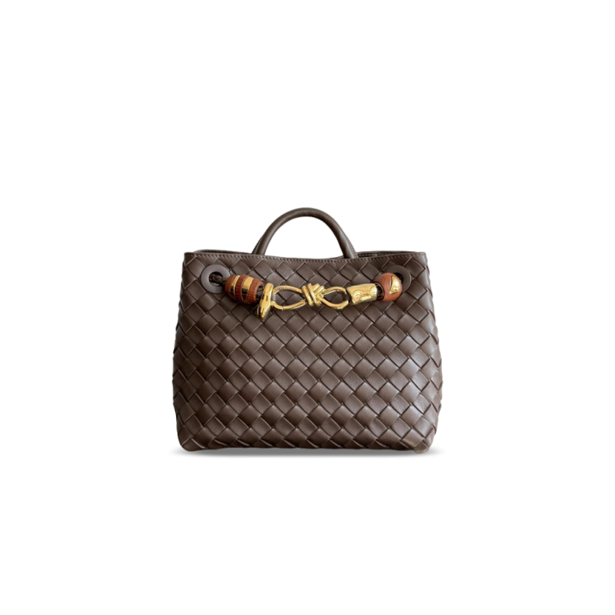 BOTTEGA VENETA SMALL ANDIAMO CANDY BROWN 743568 (25*22*10.5cm)